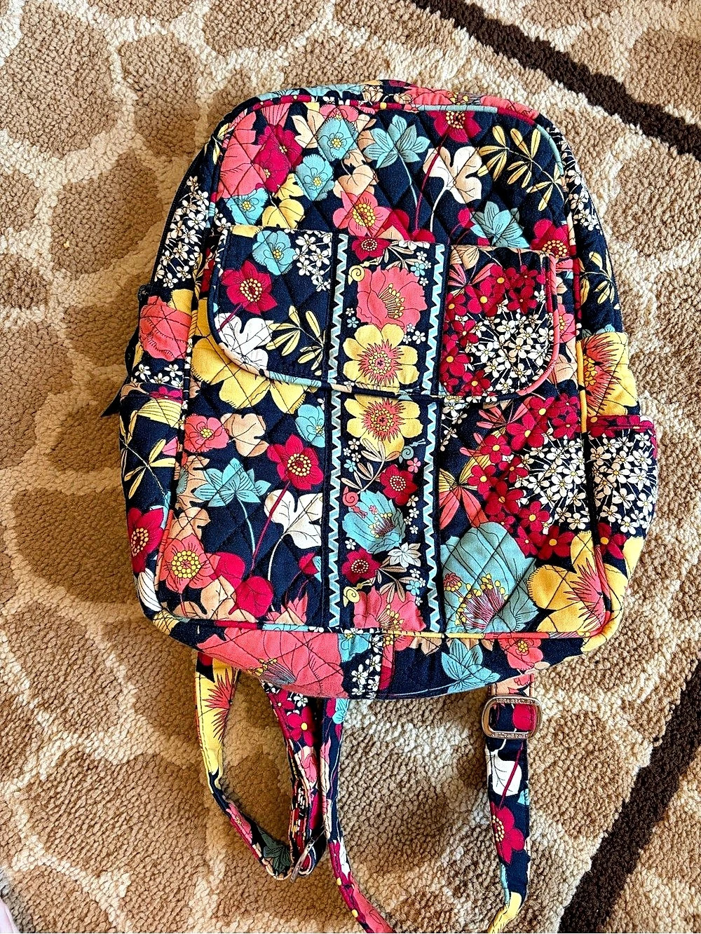 Vera Bradley Happy Snails Quilted Cotton Small Backpack